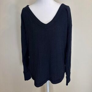 Hollister Blue Waffle Knit Scoop Neck Sweater Women's Sz S